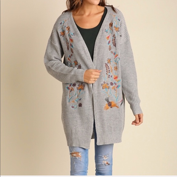 ❤️1 M❤️Embroidered Sweater Cardigan Long Sleeve - Picture 4 of 6